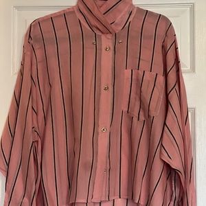 Isabel Marant Etoile Pink/Chocolate Brown Striped Shirt Size 40